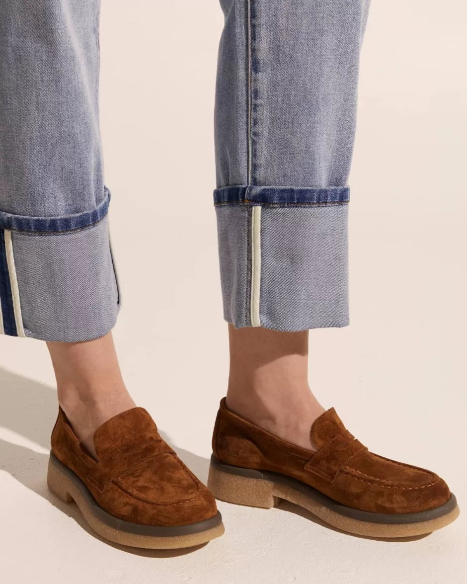 Best Lotto Loafer-Brown Suede Women Loafers