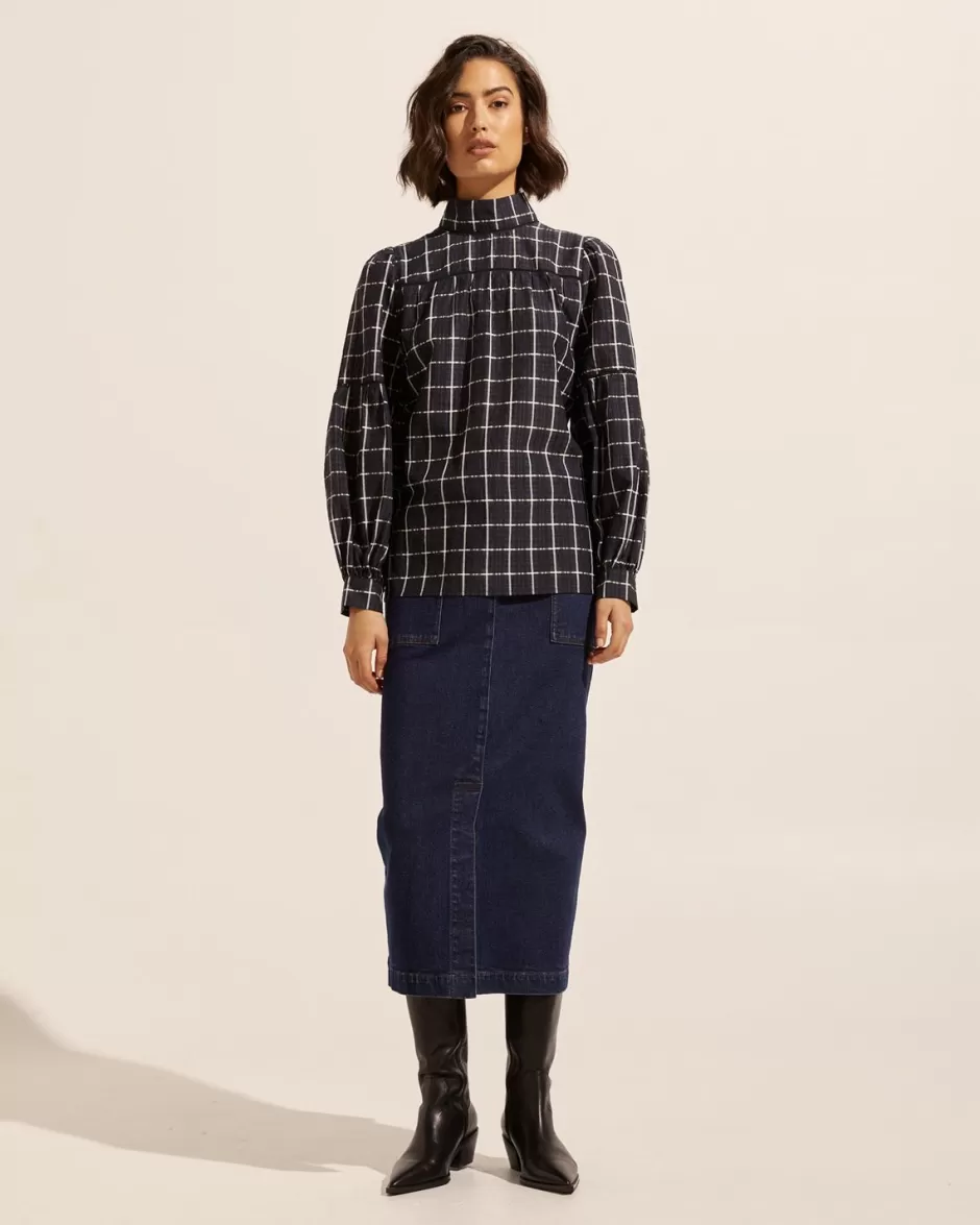 Outlet Pace Top-Black Check Women Tops