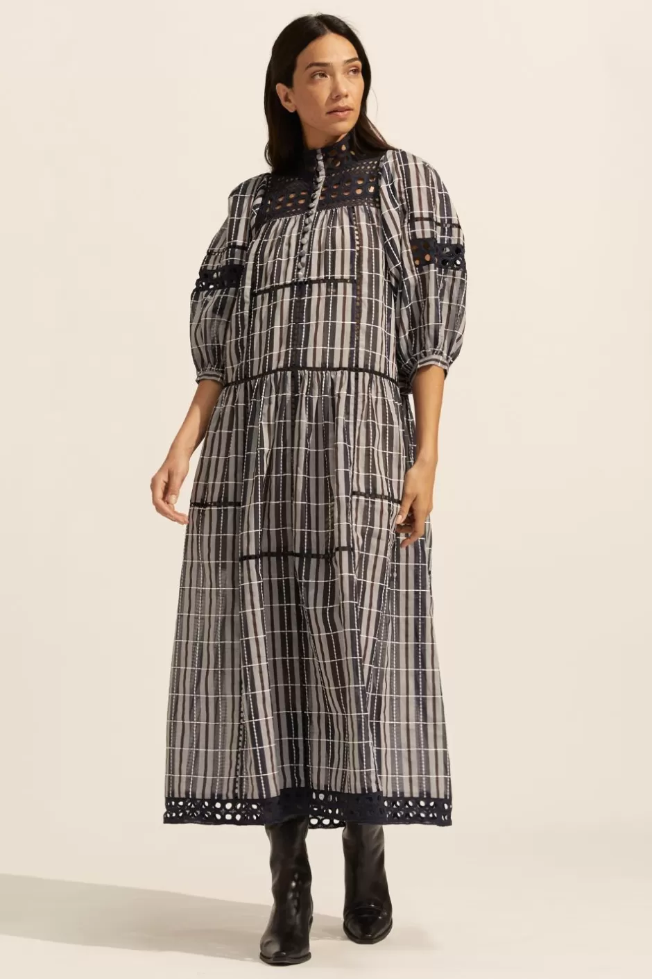 Cheap Tactic Dress-Indigo Check Women Dresses